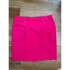 Vintage Y2K WORTHINGTON Hot Pink Mini Hot Pink Faux Pockets Elastic Skirt Size M